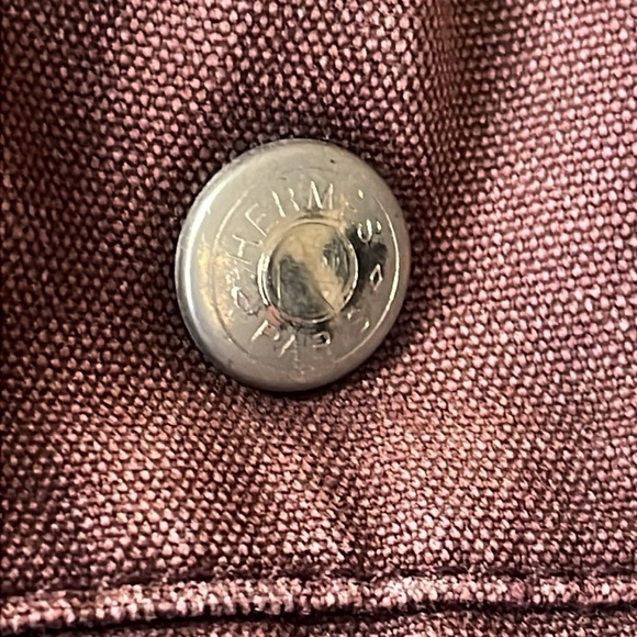 Hermes Paris Fourre Tout Burgundy Canvas Small Tote Bag Designer - Picture 9 of 17